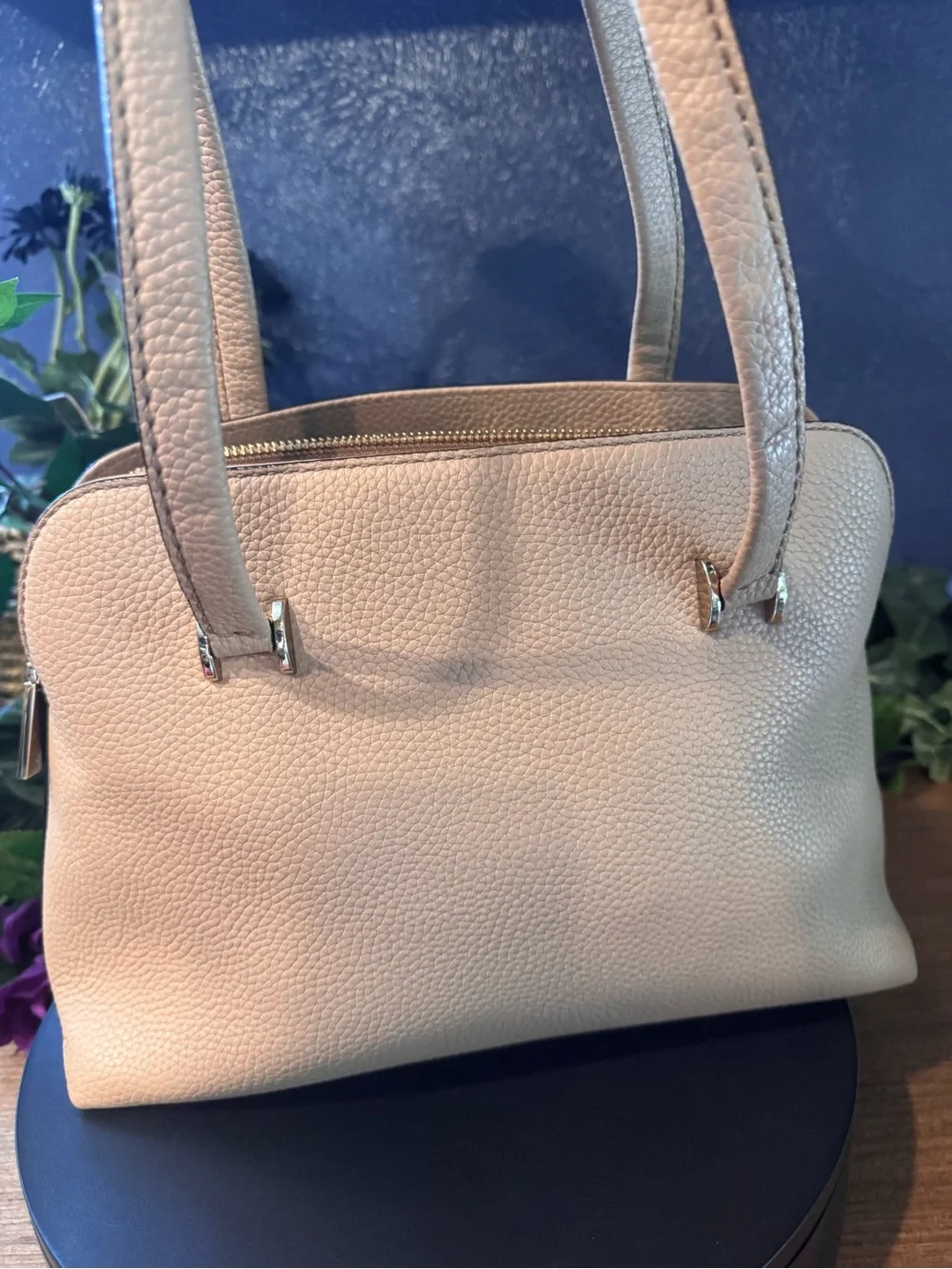 Kate Spade NY Leather Tan/Beige Satchel Bag EUC